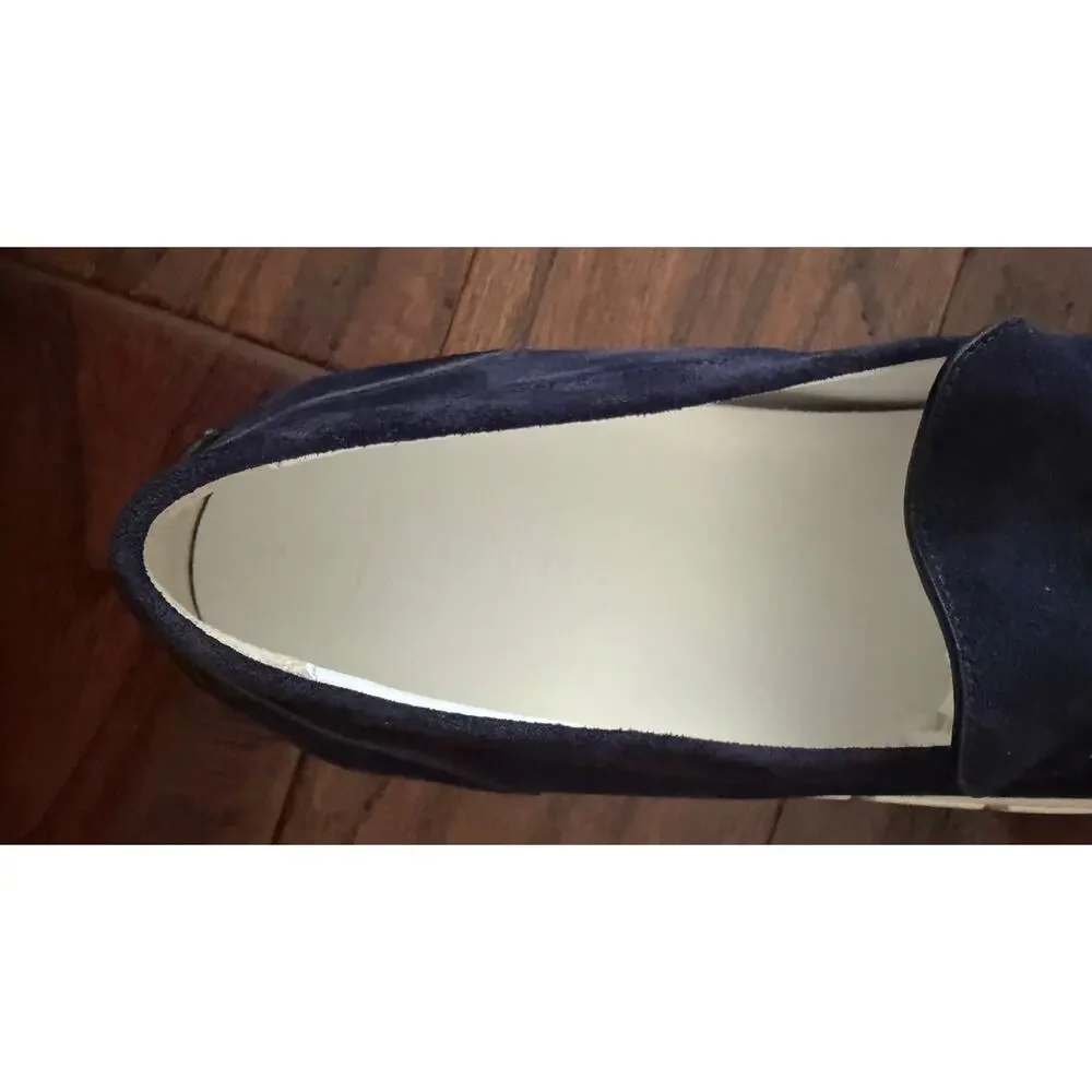 $925 NIB Versace Medusa 95 Greca Suede Loafers Navy Men's EU 46 US 13